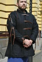 Black Medieval Gambeson Jacket Padded Armor SCA LARP - £71.12 GBP+