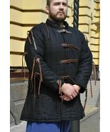 Black Medieval Gambeson Jacket Padded Armor SCA LARP - £69.58 GBP+