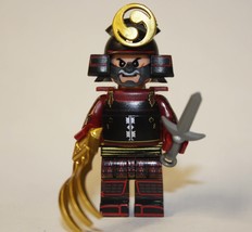 Samurai Warrior Red and Black Building Minifigure Bricks US - $9.33