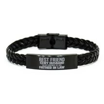 Funny Father-in-Law Stainless Steel Bracelet, Best Friend of My Husband.... - £19.37 GBP