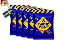 5 Bags Fazer Tyrkisk Peber 150g (5.29 oz)  Fiery Salty Licorice Hard Can... - $34.93