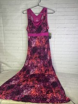 Tek Gear Womens Activewear Long Maxi Dress Animal Print Pink Stretch Bra... - $31.19