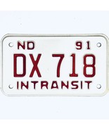 1991 United States North Dakota INTRANSIT Special License Plate DX 718 - $20.35 CAD