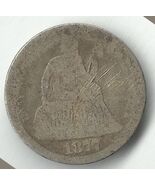 1877 Seated Liberty DIME No mint mark = Philadelphia Poor Condition - $87.08 CAD
