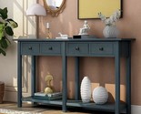 Rustic Brushed Texture Console 4 Drawer And Lower Open Bottom Shelf,Soli... - $431.99