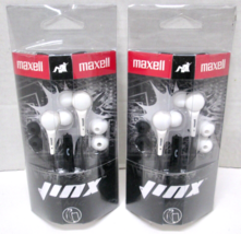 2 New  Maxell Jinx Wired Earphones W/Microphone in Black/White - £7.44 GBP