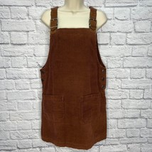 Vintage Jamie Brooke Corduroy Jumper Dress Size 6 Brown Pockets Buckle Y2K - £23.56 GBP