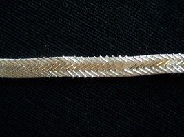 Dazzling Handbeaded Silver Bugle Bead 3 Row Herringbone Design Flat Trim 4.7yds - £38.96 GBP