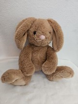 Bearington Bunny Rabbit Plush Stuffed Animal Brown Pink Nose Big Feet Sitting - £28.46 GBP