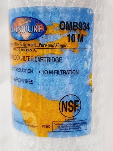 Omnipure OMB934 10M Carbon Block Filter Cartridge Water Filtration Simpl... - $21.48