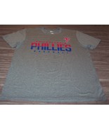 PHILADELPHIA PHILLIES MLB Baseball T-Shirt MENS LARGE Gray Majestic - £15.58 GBP