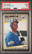 1989 Fleer #548 Ken Griffey Jr PSA 7 - Classic Rookie Card of a Baseball Icon! - £32.56 GBP