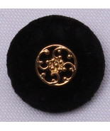 12 Buttons -  7/8&quot; Black Velour Shank Buttons w/ Gold Metal-Look Center ... - $93.10 MXN