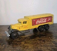 Vintage Coca-Cola Cast Iron Yellow Delivery Truck 8&quot; - £29.21 GBP