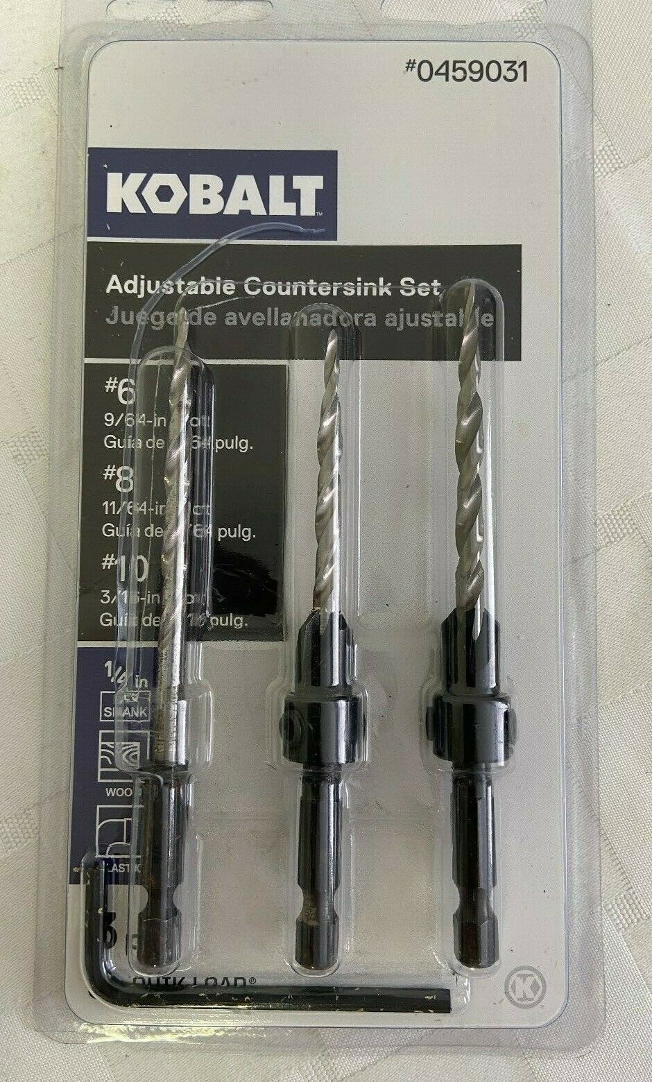 Kobalt Steel 3 Pack Adjustable Center Sink Drill Bit Set with 1/4 Inch Shank - $35.06