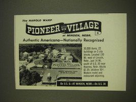 1963 Pioneer Village, Minden Nebraska Ad - The Harold Warp Pioneer Village - £14.54 GBP