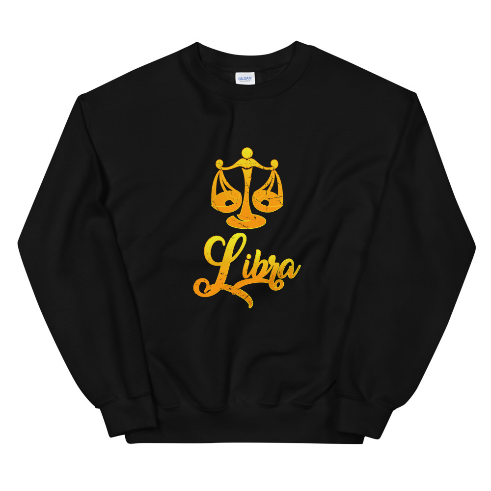 Vintage Libra Zodiac Sign Retro Horoscope Birthday Gift Idea Unisex Sweatshirt