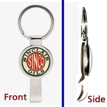 Retro Sinclair Gas and Oil Pennant or Keychain silver tone secret bottle... - £10.48 GBP