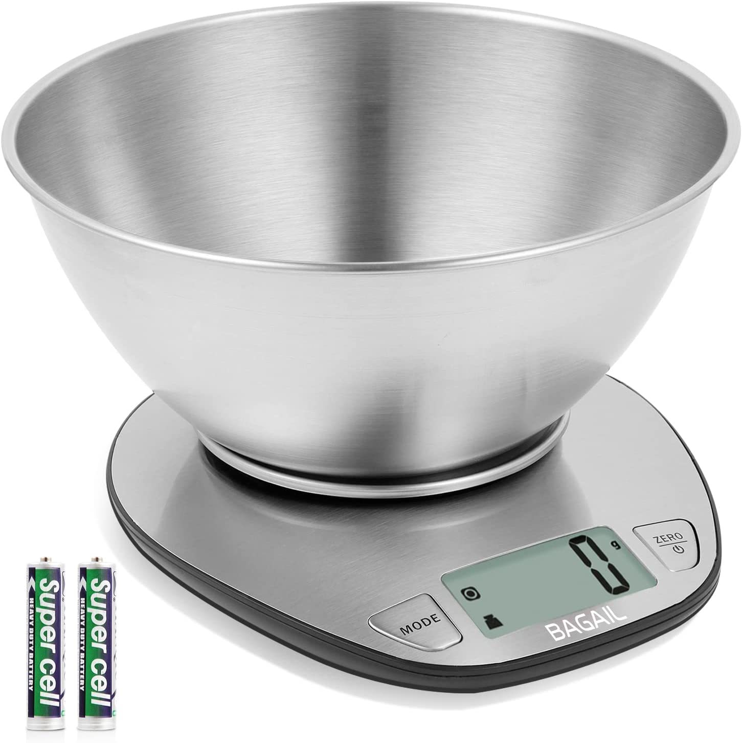 Wet And Dry Food Weighing Scale With Stainless Steel Mixing Bowl, 5Kg, B... - $29.98