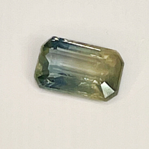 0.96ct UNHEATED BICOLOR Blue Green Sapphire Emerald Cut, Gem Report, Offer! - $666.21