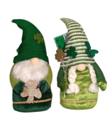 Irish Gnomes Plush Glitter Shamrocks Tabletop Decor St. Patricks Day LAR... - $26.68