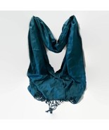 Rectangle Scarf Soft Teal Fringe Neck Wrap Solid Head Shawl Fashion Acce... - £15.56 GBP