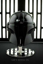 Wearable Star Wars Mandalorian Helmet Mask Black Series Cosplay Costume Steel - £105.91 GBP