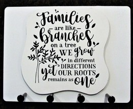 Wall Mounted Keychain Holder Rack  - &quot;Families are like Branches on a Tree...&quot;  - £14.91 GBP