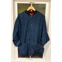 Cherokee Denim Jacket Blue Button Up Chore Pockets Bomber Lined USA 80s 1X - £19.96 GBP