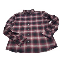 Apt. 9 Flannel Shirt Men&#39;s XL Red Black Check Stretch Standard Fit Butto... - £20.23 GBP