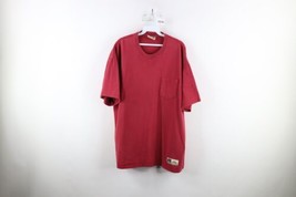 Vtg 90s Russell Athletic Mens XL Faded Blank Heavyweight Pocket T-Shirt Cotton - £27.65 GBP