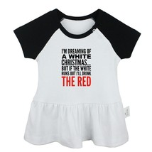 Funny I&#39;m Dreaming Of A Wine Christmas Newborn Baby Girl Dresses Infant Clothes - £9.36 GBP