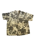 Tommy Bahama 100% Silk Hawaiian Shirt, Button Up, Beige/Greenish Gray, M... - $24.99