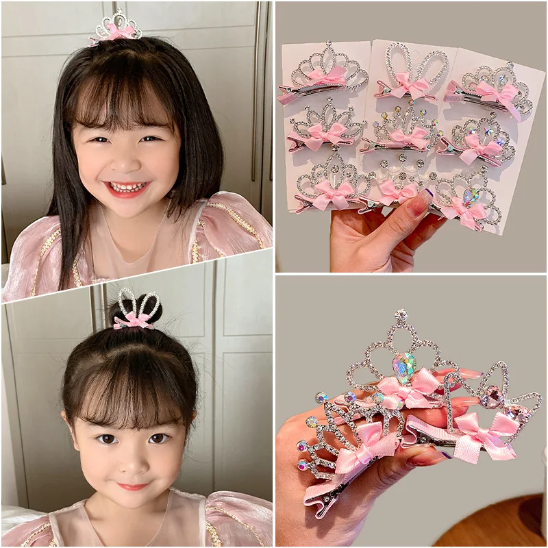 Play 3D Crown Hairpin Play&#39;s Headwear Baby Girl Princess Hairpin  Hair Clip Acce - £23.18 GBP
