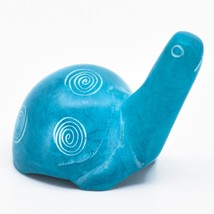 Vaneal Group Hand Carved Kisii Soapstone Tiny Miniature Sky Blue Turtle Figurine - £10.95 GBP