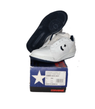 NOS Vintage 90s Converse Classic Ox Leather Sneakers Shoes White Youth S... - $44.50