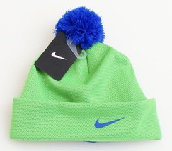 Nike Green Cuff Beanie Skull Cap with Pom Pom Youth Boy&#39;s 8-20 NWT - £20.71 GBP