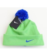 Nike Green Cuff Beanie Skull Cap with Pom Pom Youth Boy&#39;s 8-20 NWT - £20.76 GBP