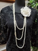 W118 by Walter Baker Women Black Floral Long Sleeve ScoopNeck KneeLength Dress L - £22.38 GBP