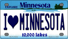 I Love Minnesota Novelty Mini Metal License Plate Tag - £11.88 GBP