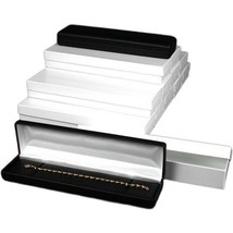 Black Faux Leather Bracelet Watch Jewelry Gift Box Showcase Displays Kit - £7.89 GBP