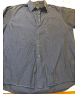 DESINGER DKNY 80'S 2 PLY 100% COTTON LONG SLEEVE BLUE SHIRT SIZE 17 34/35 - $36.23