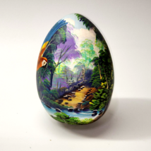 Vintage Russian Ukraine HAND PAINTED Porcelain Egg Tropic Art - SIGNED Q... - $17.98