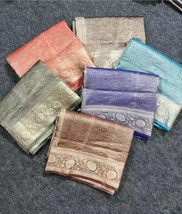 Crush Tissue Silk Saree || Zari Weaving Done All over || Stylish Pallu Work || W - £64.85 GBP