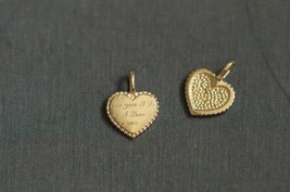 9ct Solid Gold &#39;I Love You&#39; Heart Charm Pendant- engraved, 9k, gift, elegant - £56.13 GBP