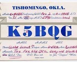 K5BQG QSL Card Tishomingo Oklahoma 1956 - £10.90 GBP