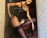 Victoria’s Secret Very Sexy Satin Top Thigh High Nude Victorian Red Band... - $21.84
