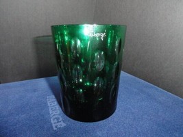 Faberge Bubbles Emerald Green  Double Old Fashion Glass 5 1/2&quot; H x 3 7/8&quot; W - $275.00