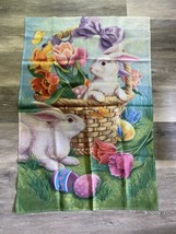 Easter Garden Bunny Flag Banner Egg Nylon  Passover Holiday Decor Outside/inside - $8.86