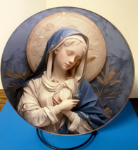Blessed Mother Mary Aluminum 8&quot; Round Image, New #ALM-01-gftshp - $18.94 CAD